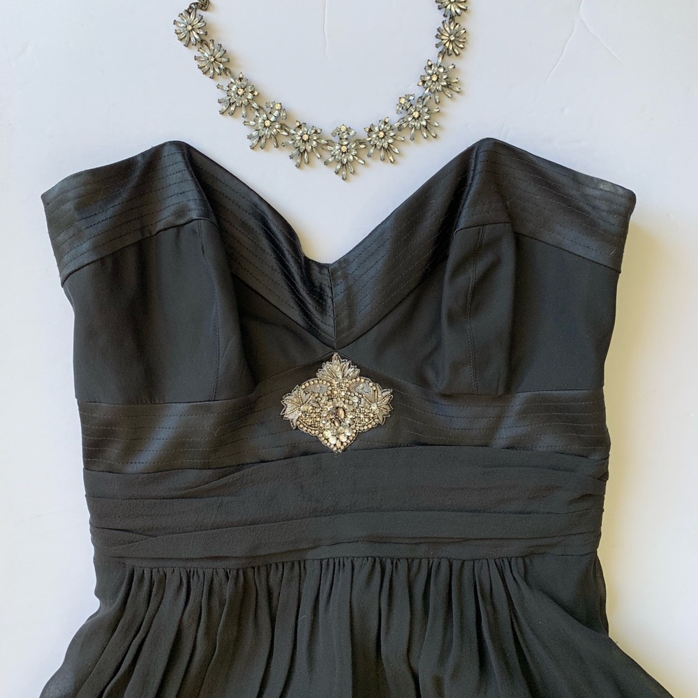 Shoshanna Black Strapless Silk Dress